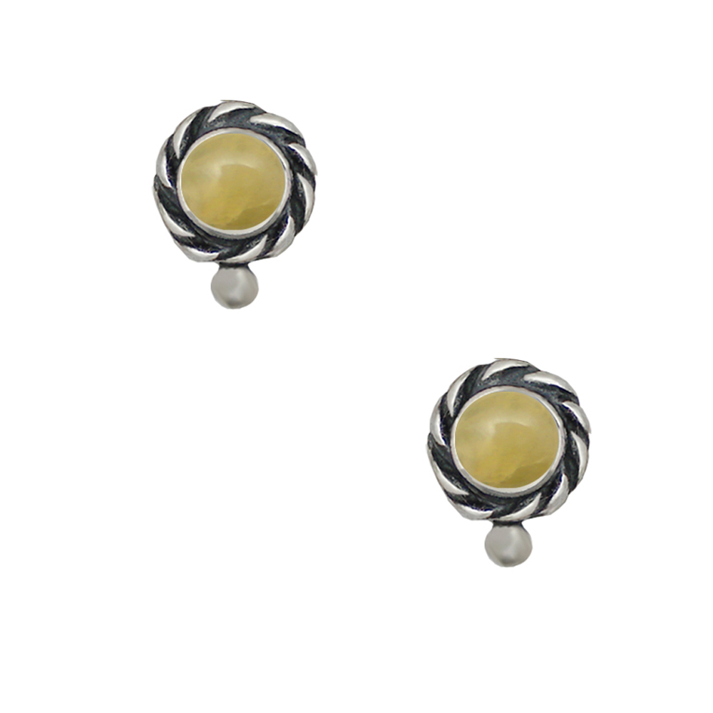 Sterling Silver Petite Yellow Aragonite Post Stud Earrings